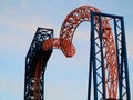 Roller coaster inverted tracks top detail