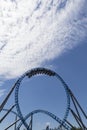 Roller coaster loop and blue sky Royalty Free Stock Photo