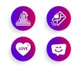 Roller coaster, Love and Love letter icons set. Smile chat sign. Attraction park, Sweetheart, Heart. Vector