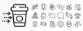 Roller coaster, Loyalty points and Cyber attack line icons for web app. Pictogram icon. Glare of light icons. Vector