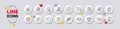 Roller coaster, Loyalty points and Cyber attack line icons. For web app, printing. White buttons 3d icons. Vector