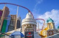 The Roller Coaster at New York New York - LAS VEGAS - NEVADA - APRIL 23, 2017 Royalty Free Stock Photo