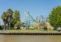 Roller coaster in the Coast Park funfair in Tigre Argentina Royalty Free Stock Photo