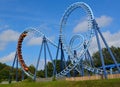 Roller coaster ride filled with thrill seekers Royalty Free Stock Photo