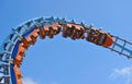 Roller coaster ride filled with thrill seekers Royalty Free Stock Photo