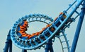 Roller coaster ride filled with thrill seekers Royalty Free Stock Photo