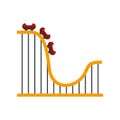 Roller coaster ride icon flat isolated vector Royalty Free Stock Photo