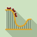 Roller coaster ride icon, flat style Royalty Free Stock Photo