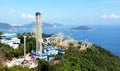 Roller coaster ride in Ocean Park Theme Park, Hong Kong, Asia. April 2018 Royalty Free Stock Photo