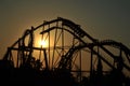Roller coaster ride silhouette Royalty Free Stock Photo