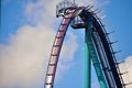 Roller coaster at Seaworld amazing park, in International Driver Area. Royalty Free Stock Photo