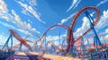 Roller Coaster Soaring Through Clouds Royalty Free Stock Photo