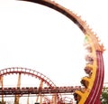 Roller coaster at sunset