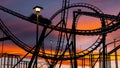 Roller coaster thrill ride at amusement park