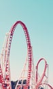 Roller coaster track in an amusement park Royalty Free Stock Photo