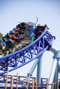 Roller coaster on the turn Royalty Free Stock Photo