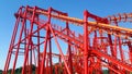 Roller Coaster Under a Blue Sky. Energylandia. Zator, Poland Royalty Free Stock Photo