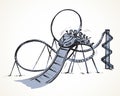 Roller coaster. Vector drawing Royalty Free Stock Photo