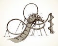 Roller coaster. Vector drawing Royalty Free Stock Photo