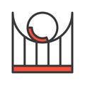 Roller coaster vector icon, filled outline style editable stroke Royalty Free Stock Photo