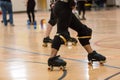 Roller derby players compete