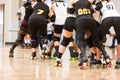 Roller derby players compete