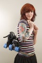 Roller derby skater girl Royalty Free Stock Photo