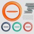 Roller, flour icon on the red, blue, green, orange buttons for your website and design with space text. Royalty Free Stock Photo