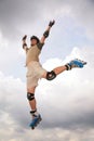 Roller jump in sky Royalty Free Stock Photo