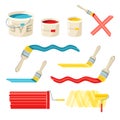 Roller And Paint Brushes Royalty Free Stock Photo