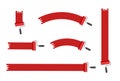 Roller painter, paintbrush vector illustration  . Various  shapes set  red Royalty Free Stock Photo