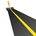 Roller painting road with yellow line vector illustration Royalty Free Stock Photo