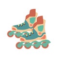 Roller shoes flat vector illustration isolate on a white background Royalty Free Stock Photo