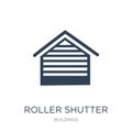roller shutter door icon in trendy design style. roller shutter door icon isolated on white background. roller shutter door vector Royalty Free Stock Photo