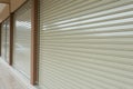 Roller shutter door in warehouse building Royalty Free Stock Photo