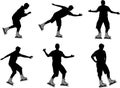 Roller silhouettes Royalty Free Stock Photo
