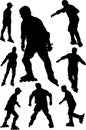 Roller silhouettes Royalty Free Stock Photo