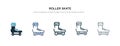 Roller skate icon in different style vector illustration. two colored and black roller skate vector icons designed in filled, Royalty Free Stock Photo