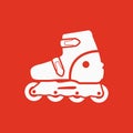 The roller skate icon. Skates symbol. Flat