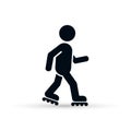 Roller skate icon on white background. Vector roller skating icon