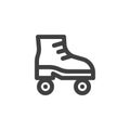 Roller skate line icon