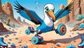 roller skate skateboard skates blue footed booby bird fun recreation