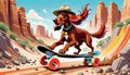 roller skate skateboard skates irish setter puppy dog pet cartoon