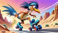 roller skate skateboard skates road runner bird hilarious