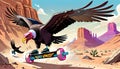 roller skate skateboard skates turkey vulture condor bird sport race