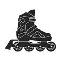 Roller skate vector icon.Black vector icon isolated on white background roller skate.