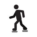 Roller skater silhouette icon