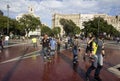 Roller skaters in Barcelona, Spain