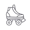 Classic Roller Skates icon isolated on white background. Outline vector illustration