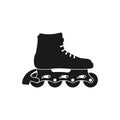 Roller skates icon isolated on white background. Skating shoe on wheels. Roller skating